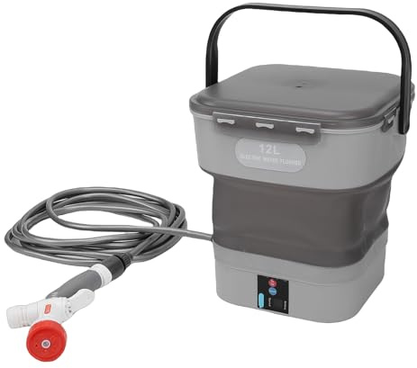 Srliya Idropulitrice Elettrica Portatile Ricaricabile a Pressione Dell'acqua con Spruzzatore Alimentato a Batteria con Serbatoio Dell'acqua Pieghevole da 12 Litri per Prato Giardino