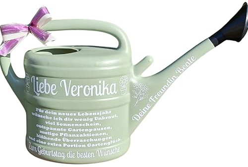 Gießkanne 10 L mit Spruch, personalisiertes Geburtstagsgeschenk mit Namen und Text für Garten und Blumenfreunde zum 40.,50.,60.,70. Wiegenfeste