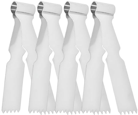 Pinze da portata piccole – 4 pinze da pasticceria in acciaio , decorative per torte e croste, pinzette da cucina in metallo per decorare biscotti, utensili da cucina resistenti al calore, per
