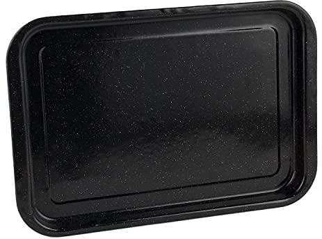 Russell Hobbs CW11471-Vassoio da Forno con Rivestimento porcellanato Romano, Nero, Smalto, 35,5 cm