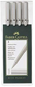 Faber-Castell Tintenschreiber ECCO PIGMENT - 4er Set (0,2/0,4/0,6/0,8 mm) ; Packungsinhalt: 4 er Pack