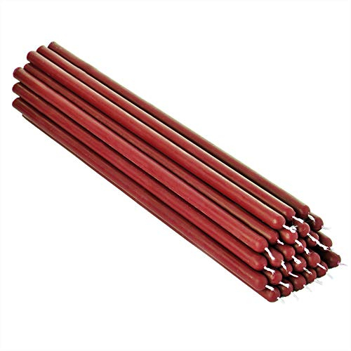 NKlaus (25 stück) rote Bienenwachs Höhe:26cm ruß Tafelkerzen Ritualkerze Tropfkerzen 36331
