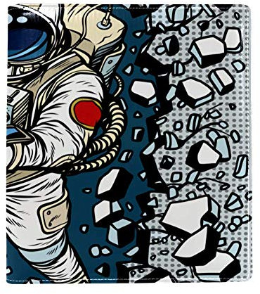 EZIOLY Astronaut Breaking The Wall dehnbarer Buchumschlag passend für die meisten Hardcover-Lehrbücher bis 22,1 x 16 cm, selbstklebender Stoff für die Schule, zum Waschen und Wiederverwenden