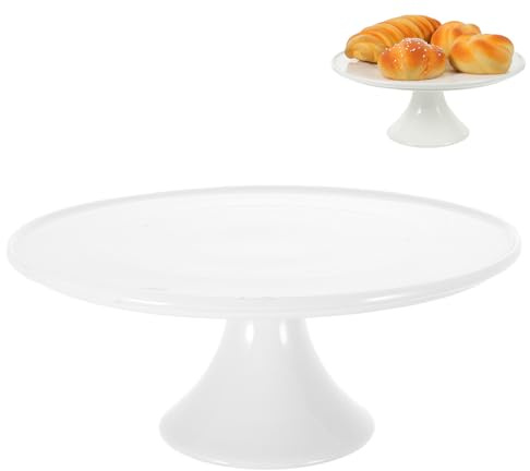 Holibanna Ceramic Cake Tray 8.86 in Pedestal Dessert Plate Decorative Cake Stand for Wedding Birthday Party Display Serving and Reusable Home Baking