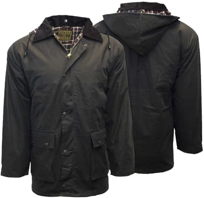 Walker & Hawkes - Veste cirée pour Homme - rembourrée - Chasse/Campagne - Bleu Marine - L