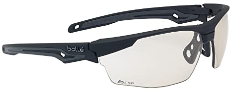 Bollé Tracker II Sicherheitsbrille Smoke PC Linse, mattschwarzer Rahmen/CSP-Gläser