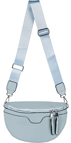 styleBREAKER Damen Halbmond Umhängetasche Kunstleder | 25x15x8 cm Maß, 2-Wege-Zipper, abnehmbarer Schultergurt (3,7 cm breit, 76-123 cm anpassbar), zusätzliches Rückfach.