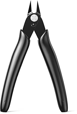 BOENFU Seitenschneider Klein, Elektronik Drahtschneider, Mini Präzisions Zange Drahtzange für Modellbau, Feine Drähte, Electronics, Kabelbinder, PCB, Schwarz