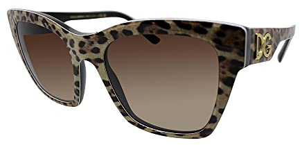 Dolce & Gabbana Sonnenbrille DG 4384 316313 Leo Braun auf Schwarz, Braunes Muster, Schwarz, 53