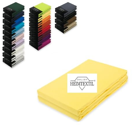EXKLUSIV HEIMTEXTIL Doppelpack Jersey Spannbettlaken Premium Gelb 60 x 120-70 x 140 cm