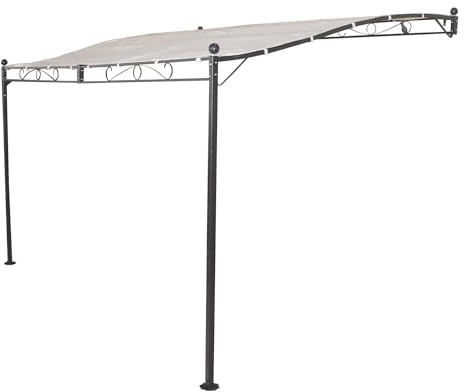Briconess.com Gazebo Pergola in Acciaio Veranda addossata Fissaggio a Parete mt 3,5x2,5 Mirelle