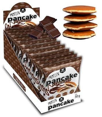 Go Fitness 12 Protein Pancakes - [12 x 50 gramm ] Schoko High Protein Snack, frisch gebacken & extrem lecker - Eiweißriegel alternative mit 13g Eiweiß pro Pancake