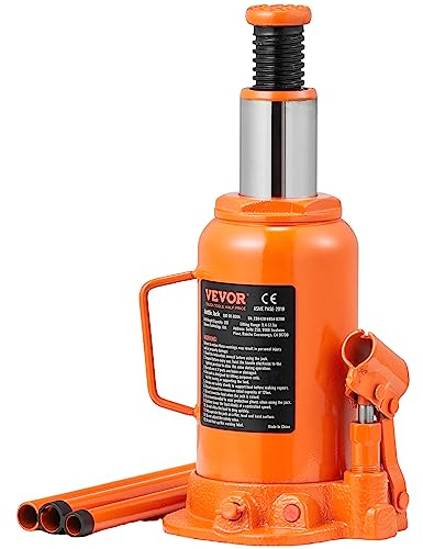 VEVOR Hydraulic Bottle Jack, 20 Ton/44092 LBS All Welded Bottle Jack, 240-450 mm Lifting Range, with 3-section Long Handle, for Car, Pickup Truck, Truck, RV, Auto Repair, Industrial Engineering