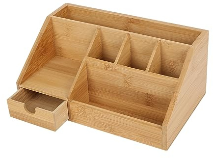 IGTOPS Schreibtisch Organizer Holz, Tischorganizer Stiftehalter Kinder Desk Organiser, Multifunktionale Aufbewahrungsbox Stiftebox Schreibtisch, Große Kapazität, Bürobedarf