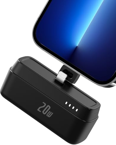 Gladgogo Mini cargador portátil de 5000 mAh, 20 W PD, batería de carga rápida, Mini Powerbank compatible con iPhone 14/13/12/11/X/SE (2020/2022)/8/7/6 Serie