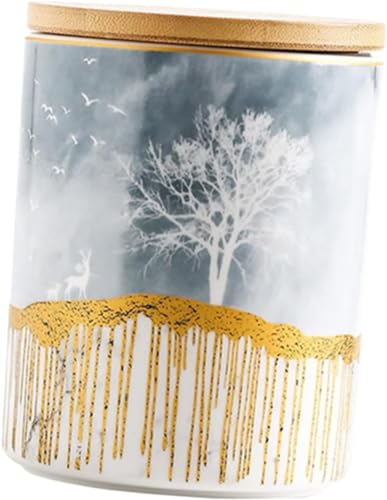 RiJpex Glasflaschen, Marmeladengläser, Tee, Keramik-Kaffeekanister, Vorratsdosen mit Deckel, Keramik-Küchenkanister, Küchen-Vorratsdosen, Porzellan-Teedosen for lose Tees