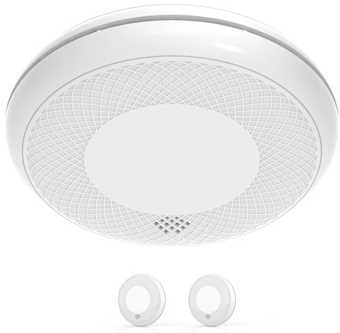 RUNIDUR Detector Combinado de Humo y CO, Detector de Humo de Monóxido de Carbono Independiente, Sensor Preciso con Batería de 10 Años, Botón de Prueba, 2 Piezas…