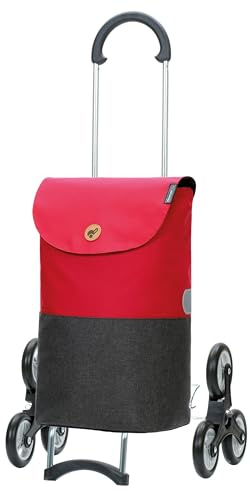 Andersen Einkaufstrolley - klappbar - 36 Liter - Treppensteiger - belastbar 40 kg - Stahlgestell - Trolley - Rad Ø 15 cm - Scala Shopper Ebba rot