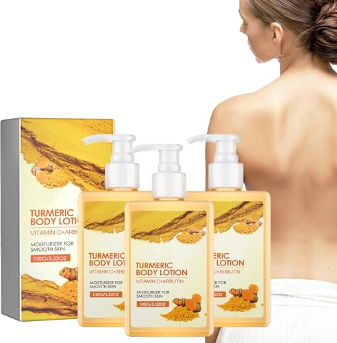 Lotion Corporelle au Curcuma,Lotion pour le Corps Éclaircissante pour l'Hydratation,Élimination de l'Hyperpigmentation,Peau Lisse, Hydratation Durable,Cadeau de la Fête des Mères (3PCS)