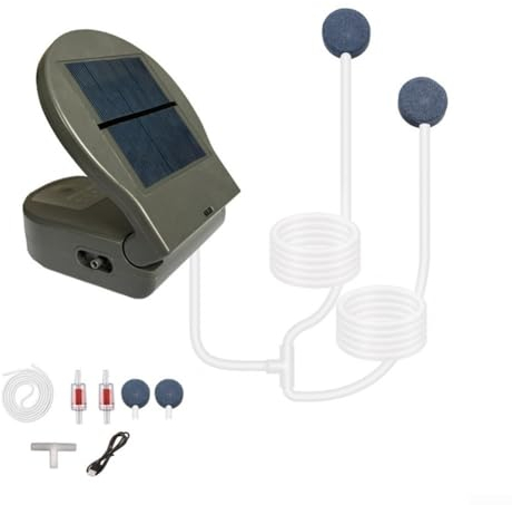 SPORTARC Tragbare Sauerstoffpumpe für den Außenbereich, Solar-Sauerstoffpumpe, Luftsprudler für Aquarium, Multi-Modus, Solar-Sauerstoffpumpe für Garten, Aquarium, Pool, Angeln, Teich