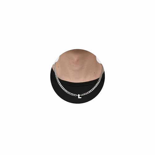 RWQIAN Buchstaben Kette Herren Kubanische Kette mit Buchstaben Anhänger Haskette Silber Initialen Letter A-Z Anhänger Schmuck Geschenke für Männer