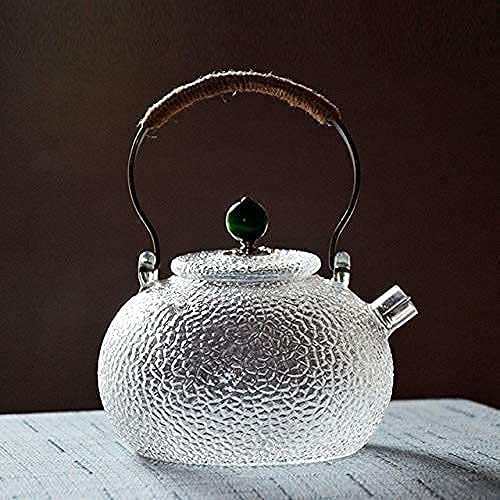 CAFIEDR Moderne hitzebeständige Teekanne aus Glas, Teefilter, Teeservice im chinesischen Stil, Wasserkocher, Kaffeekanne, Glasmaschine, Büro-Teekanne (grün)