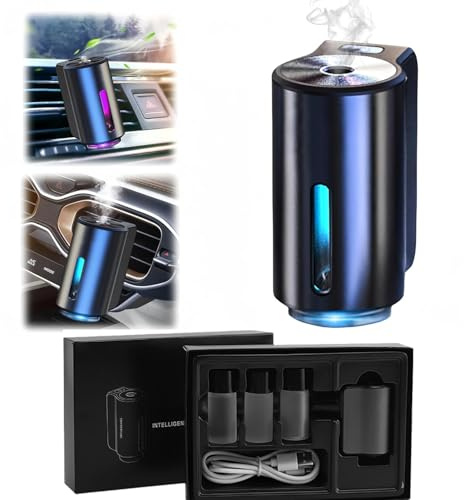 Deodorante intelligente per auto, 3 modalità regolabili, deodorante intelligente per auto, diffusore di aromi per auto con 3 oli essenziali (oceano)