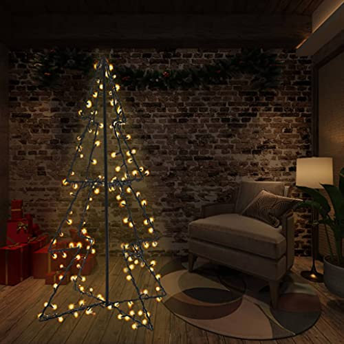 YUOTYRKTEJRSG albero di natale con luci incorporate,alberi di natale in offerta,Albero di Natale a Cono 240 LED per Interni Esterni 115x150 cmIdeale per patii, salotti, dove è necessario