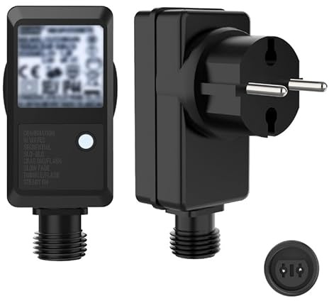 Isisyu 31V EU Lichterkette Stecker Außen 8 Modi mit Netzteil Adapter, Timer, Speicherfunktion, Wasserdicht Transformator für Weihnachtsbeleuchtung Eisregen