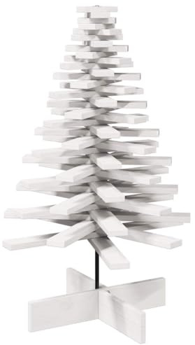 vidaXL Weihnachtsbaum zum Schmücken Weiß 100 cm Massivholz Kiefer