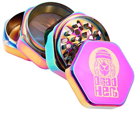 Vastu Dead Head Rainbow Hex Metal Herb Grinder 60mm - Fully Magnetic