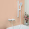 PHASAT Grifo de Bañera Cascada con Ducha de Mano, Grifo Mezclador de Bañera de Pared de Latón con Barra de Ducha Regulable, Mezclador Ducha Montado en La Pared Blanco PTBW16E