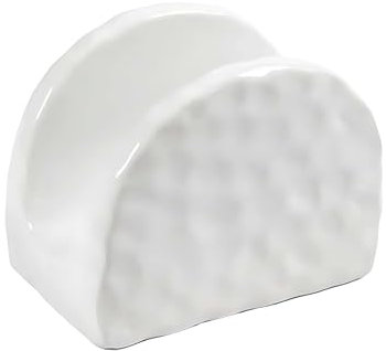 Portatovaglioli Da Tavola in Ceramica Bianca, Porta Tovaglioli Da Tavolo 10x6x8 cm, Elegante Portatovaglioli Da Cucina