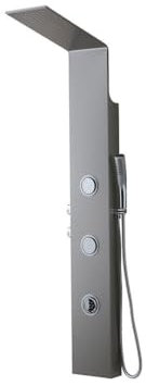 Kiamami Valentina - Pannello doccia idromassaggio in acciaio spazzolato cromato h 150cm