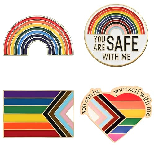 4 Stück Pride Pin, Regenbogen Anstecker Set, LGBT Accessoires Für Kleidung & Rucksäcke, Bunte Pride Accessoires & Broschen, LGBT Pin Kollektion