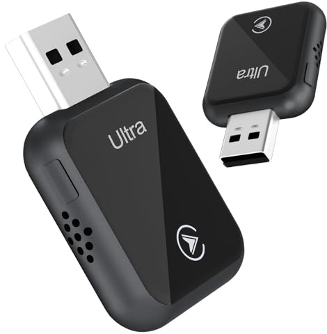 Adattatore Wireless 2-in-1 per CarPlay & Android Auto, Adattatore USB/Type-C senza fili, Connessione Veloce e Stabile senza Ritardi, Compatibile con iOS 10+ e Android 11+