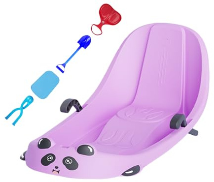 Slittino per - Schienale Integrato Attrezzature Sportive | Slittino Esterno per con Freno,per Ragazzi Ragazze in Età Prescolare Colline Innevate Giardino Posteriore Cortile