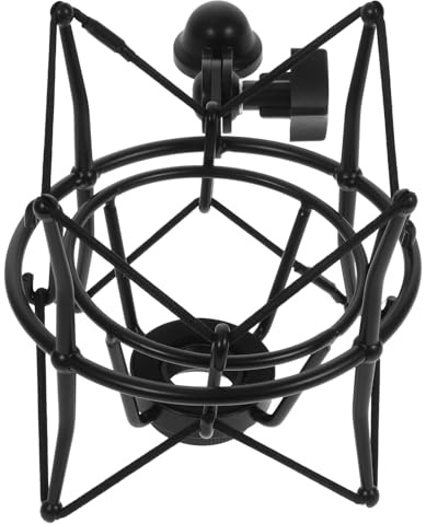 MAGICLULU Soporte para Micrófono a Prueba de Golpes de Metal Suspensión Tipo Araña Grande para Micrófonos de Condensador Color Negro Adecuado para Estudios de Grabación y Transmisiones
