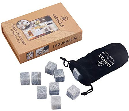 LAGUIOLE - Premium Speckstein Kühl-Eiswürfel - Geschenkbox mit 9 Eiswürfeln - Ideal für Whisky oder Rum - Besser als Wassereiswürfel - Ökologisches und langlebiges Produkt