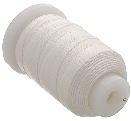The Beadsmith Cordoncino di seta pura – Bianco, misura F (0,348 mm/0,0137), 140 iarde (420 piedi), bobina da 1/2 oncia
