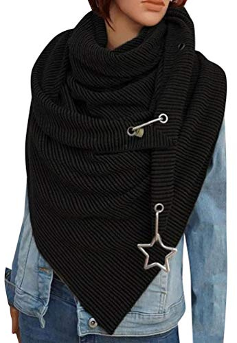 Tuopuda Schal Damen Herren Winterschal Dreieckstuch Warme Deckenschal mit Knopf übergroßer Soft Wrap Winter Dreiecksschal Poncho Damenschal Herbstschal, G