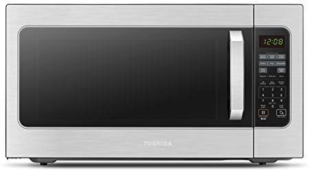 Toshiba ML-EM62P(SS) Large Countertop Microwave with Smart Sensor, 6 Menus, Auto Defrost, ECO Mode, Mute Option & 16.5 Position Memory Turntable, 2.2 Cu Ft, 1200W, Stainless Steel