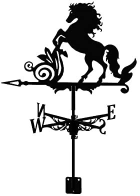 WJBABJ Veleta WeatherVane Decoración del césped Jardín Estaca de Acero Inoxidable Modelado de Caballos Metal Iron Art Decor Herramientas de medición de céspedes al Aire Libre