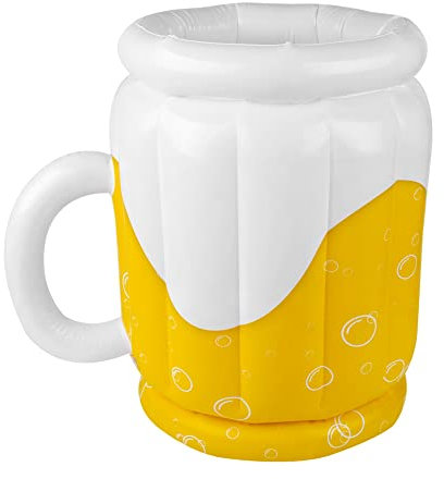 Large Ice Bucket, Inflatable Beer Mug Cooler, Drinks Bucket for Pool Party, BBQ, Picnics, Beach Party Supplies (Large Inflatable Beer Mug Cooler)