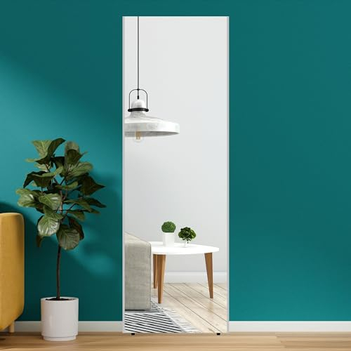 brisafe Ganzkörperspiegel unzerbrechlich & modern I Spiegel Fitnessraum 180 x 60 cm groß I dünner Aluminium-Rahmen in Silber I Standspiegel bruchsicher & leicht I Wandspiegel zum Aufhängen