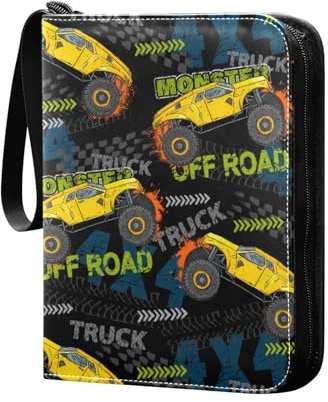 Abstraktes LKW-Auto-Sammelkartenalbum, 4 Taschen, Kartenordner, 50 Seiten, 400 Karten, PU-Reißverschluss, Kartenbinder-Aufbewahrungshalter für Sportspielkarte
