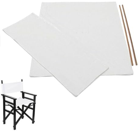 Drhomeam Waschbare Sitzbezüge für Regiestuhl, Ersatzbezug für Make-up-Künstlerstuhl, Outdoor, Camping, Angeln, Stuhlbezüge (weiß)