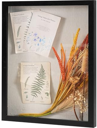 Muzilife 16x20 Large Shadow Box Wood Picture Frame, Tempered Glass, Black