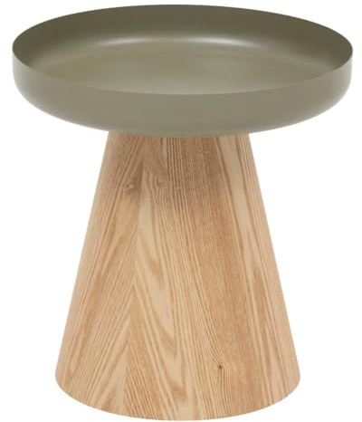 Table à café Table d'appoint en Bois et métal Vert De Gris D 40 cm - Atmosphera