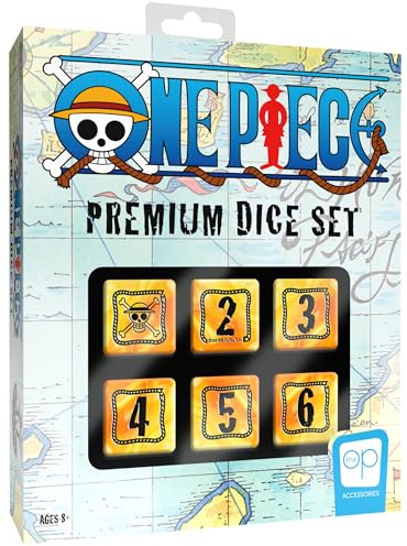 One Piece Premium Dice Set, Custom Dice with Collectible Monkey D. Luffy Tin Case, Based on The Japanese Manga and Anime Series, Officially Licensed Eiichiro Oda & Shueisha Collectible & Merchandise